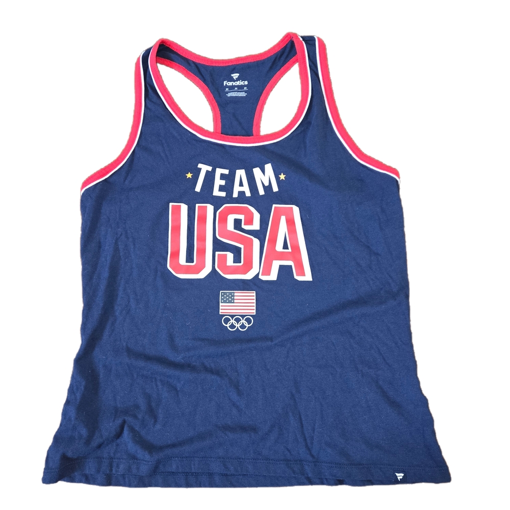 Fanatics Women's Team USA Blue and Red Racerback Tank
